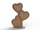 Triple Heart Photo Frame Laser Cut Template (SVG, DXF, CDR)