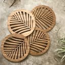 Design de Porta-Copos Folha de Palmeira para Corte a Laser