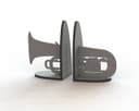 Trumpet Music Theme Bookends Laser Cut Vector File