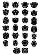 Tulip Flower Silhouettes Vector Pack for Laser Cutting