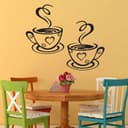 Two Coffee Cups Wall Art Vector File for Laser Cutting