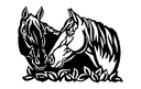 Design Vetor de Dois Cavalos Pastando para Corte a Laser DXF