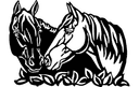 Two Horses Grazing Vector Design for Laser Cutting DXF