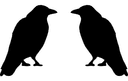 Diseño Vectorial de Silueta de Dos Cuervos - Archivo DXF Gratis