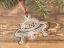UFO Spaceship Christmas Ornament Vector File for Laser Cutting
