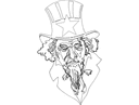 Uncle Sam Portrait Vector File for Laser Cutting (DXF)