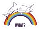 Diseño Vectorial de Adhesivo Tiburón Unicornio Arcoíris