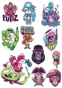 Colección de Vectores de Stickers Street Art para Corte Láser