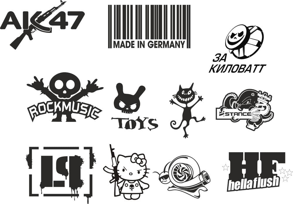 Urban Style Sticker Decal Vector Pack for Laser Cutting