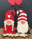 Valentine's Day Couple Gnomes Laser Cut File - Free Vector