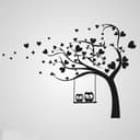 Diseño Vectorial de Árbol de San Valentín con Búhos