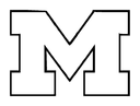 Archivo Vectorial Letra M Estilo Varsity para Corte Láser