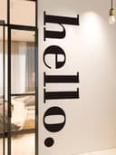 Arquivo Vetorial de Placa de Parede Vertical Hello para Laser
