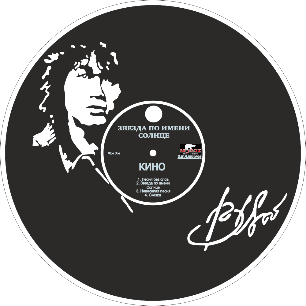 Viktor Tsoi Vinyl Record Wall Clock Vector Design