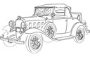 Arte Vectorial de Auto Clásico Vintage para Corte Láser DXF