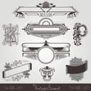 Vintage Engraved Banners and Ornamental Frames Vector Set