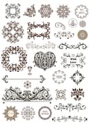 Colección de Vectores de Ornamentos y Divisores Florales Vintage