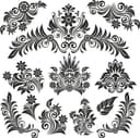 Conjunto de Ornamentos Florais Vintage para Corte a Laser