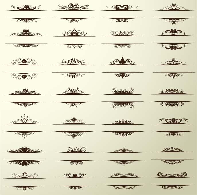 Colección de Divisores Vintage Flourish Archivo Vectorial EPS