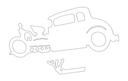Design Vetorial de Carro Hot Rod Clássico Arquivo DXF para Corte a Laser