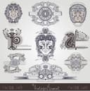 Vintage Ornamental Elements and Monogram Frames Vector Set