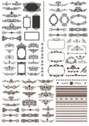 Vintage Ornate Flourish and Border Collection Vector for CNC