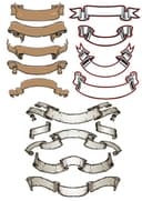Vintage Ribbon Banners Vector Collection for Laser Cutting