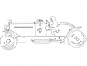 Vintage Roadster Car Vector Line Art DXF File