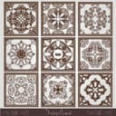 Conjunto de Ornamentos Quadrados Vintage Arquivo Vetorial