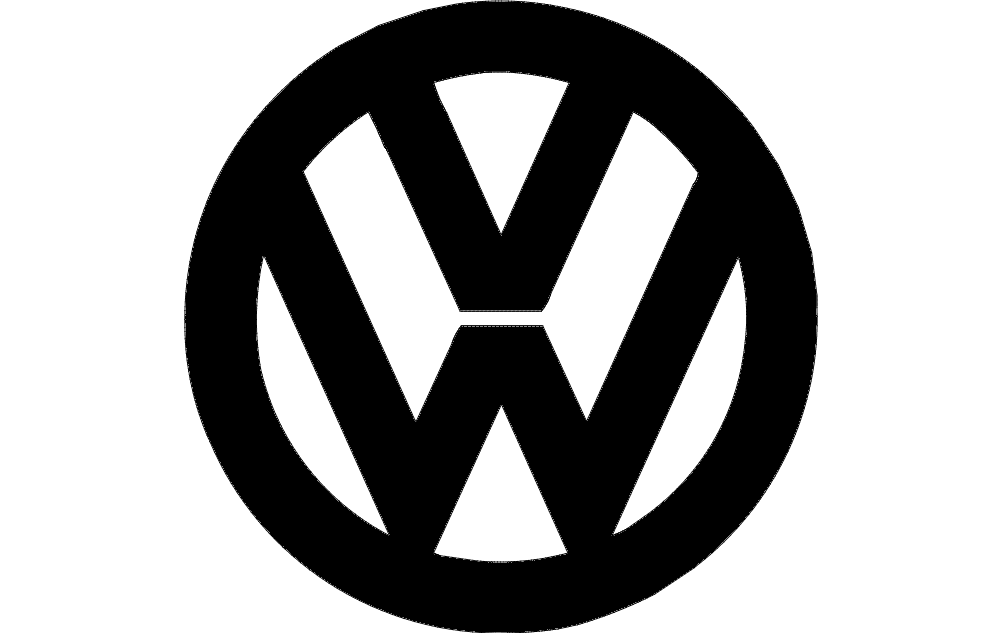Volkswagen Logo Vector Design for Laser Cutting DXF File