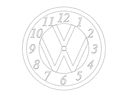 Archivo Vectorial de Reloj de Pared Logo Volkswagen para Corte Láser