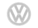 VW Logo Grid Pattern Vector Design DXF File