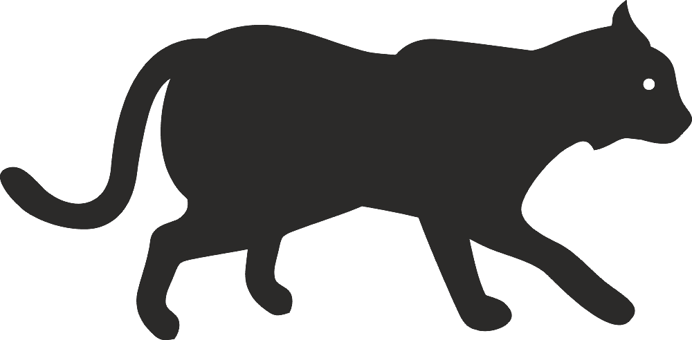 Walking Cat Silhouette Vector File for CNC Laser Cutting (DXF)