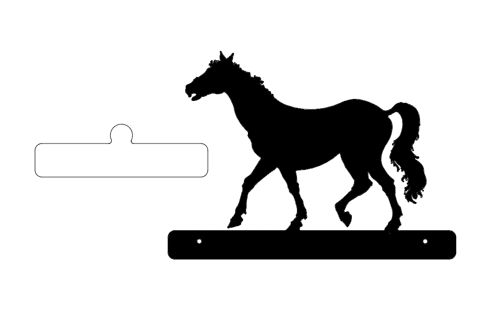 Walking Horse Decorative Plate Vector DXF File