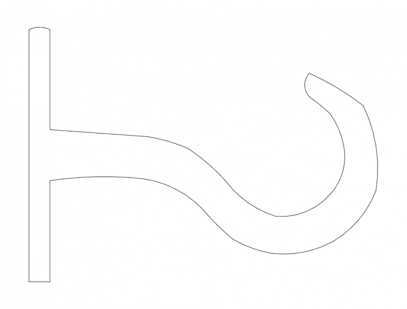 Wall Mounted Decorative Hook Vector File for Laser Cutting DXF
