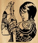 Archivo Vectorial de Corte Láser Guerrera con Espada