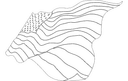 Waving American Flag Vector Graphic for CNC Laser Cutting DXF