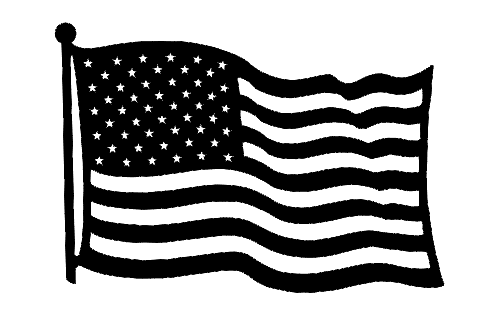 Waving USA Flag Vector Design for Laser Cutting DXF