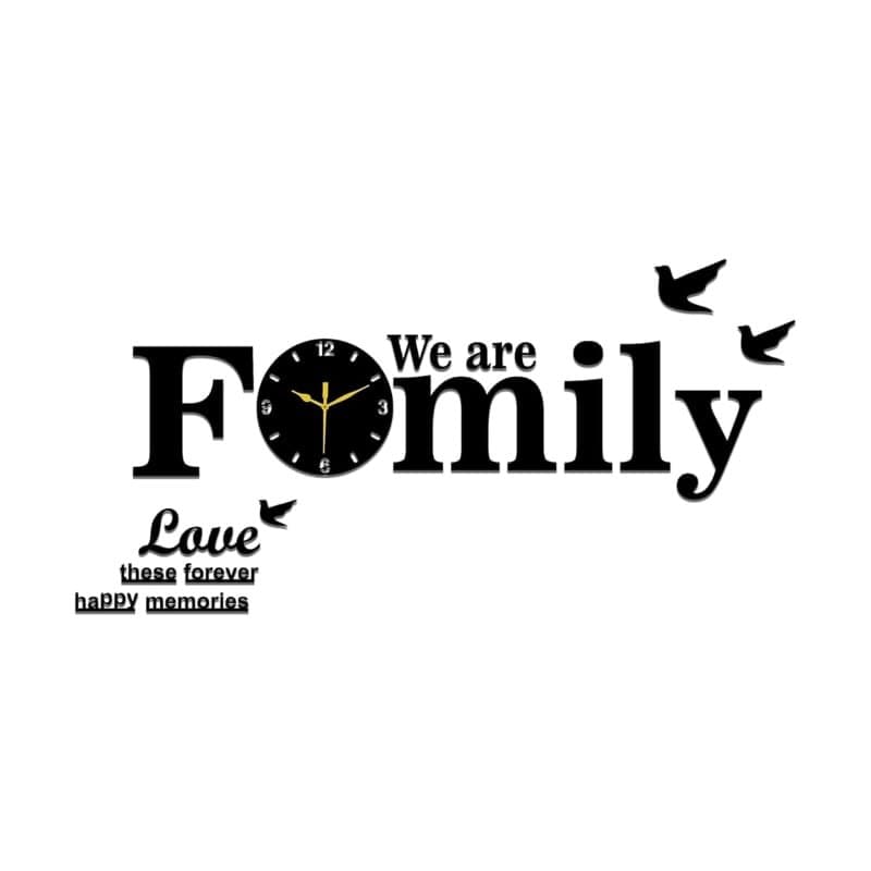 We Are Family Wall Clock Vector Template for Laser Cutting