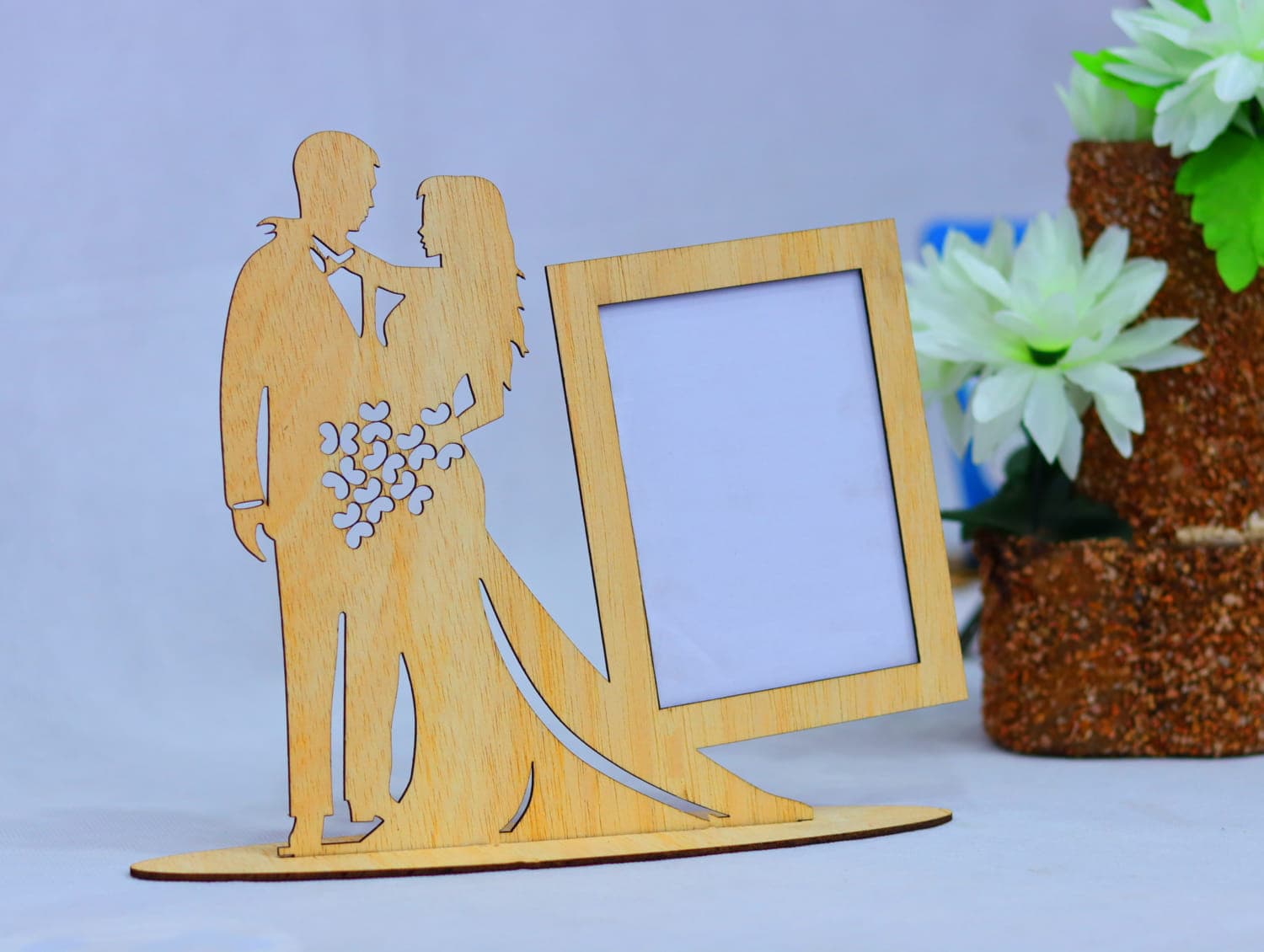 Wedding Couple Photo Frame Laser Cut Vector File