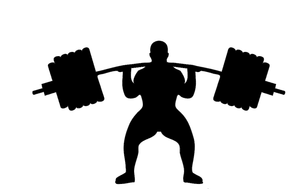 Weightlifter Squat Silhouette Vector File for Laser Cutting