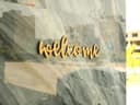 Letreiro Welcome em Cursiva para Corte a Laser