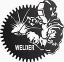 Vetor Silhueta de Soldador com Engrenagem para Corte CNC DXF