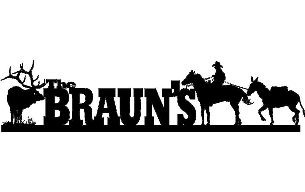 Western Cowboy and Elk Family Name Metal Sign DXF Vector File