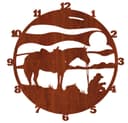 Diseño de Reloj de Pared de Cowboy y Caballo Vector