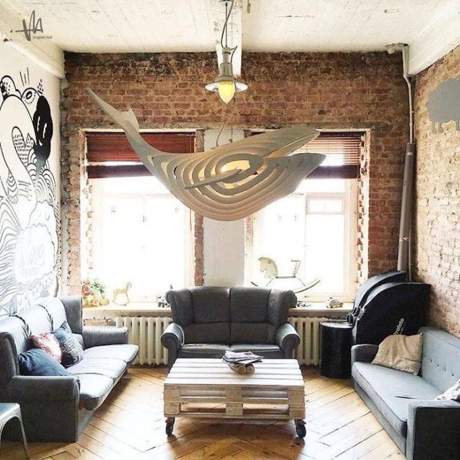 Whale 3D Pendant Lamp Laser Cut Vector File