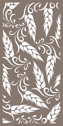 Panel Decorativo de Espigas de Trigo para Corte Láser