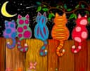 Diseño Vectorial de Gatos en Valla para Corte Láser