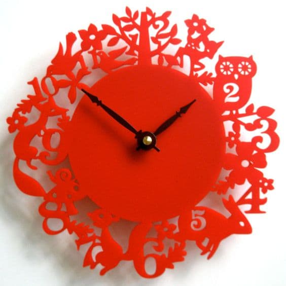 Whimsical Forest Animal Wall Clock Laser Cut Vector File