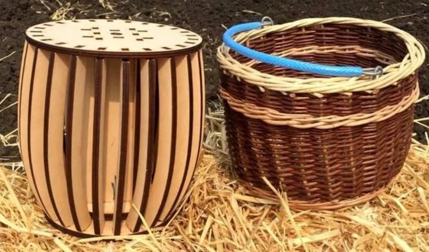 Wicker Basket Weaving Mold Laser Cut Vector DXF File